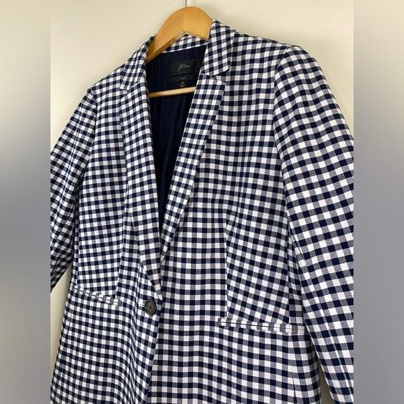J.Crew Parke Blazer Gingham Bi-Stretch Cotton Blend Women’s Size 10 NWOT - Picture 7 of 11